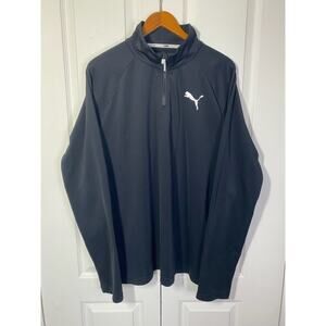 Puma Black Quarter‑Zip Pullover • Long Sleeve • Men’s Size Medium